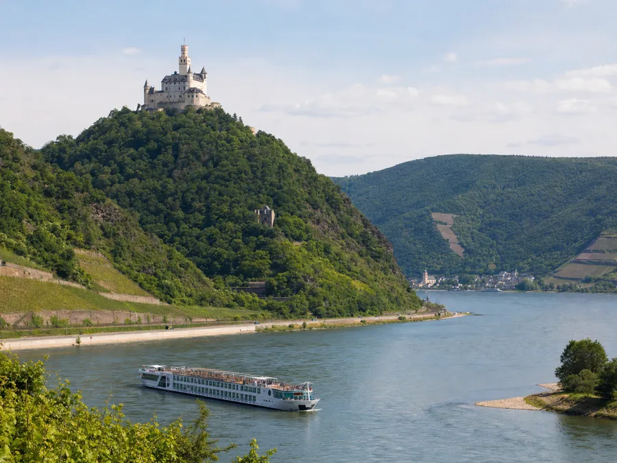 A European river valley with historic towns